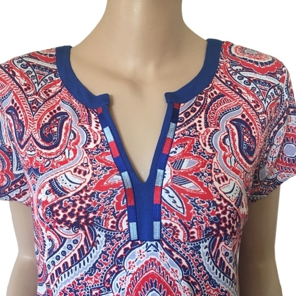 Rxb Paisley 100% Rayon Tunic Top Blouse Shirt Tank Colourful Hi Low Flowy - Picture 3 of 14